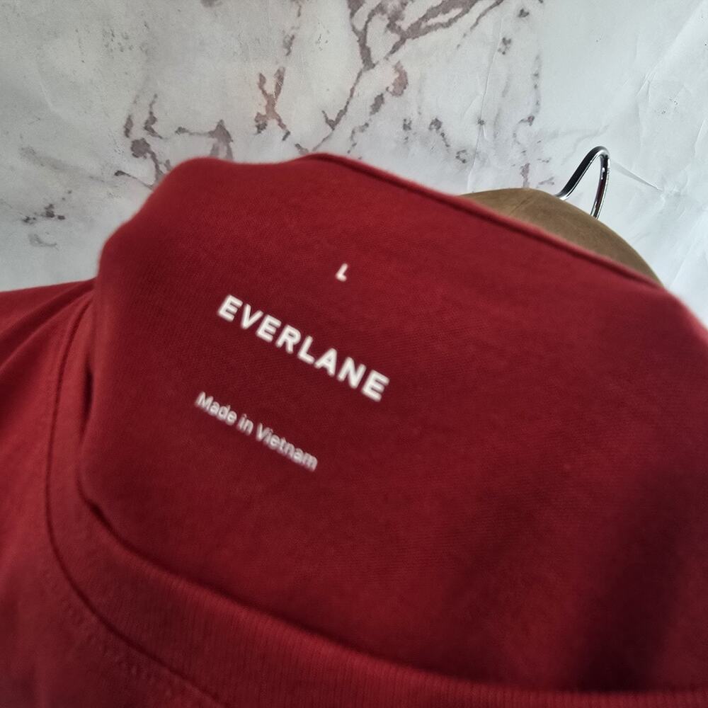 Everlane T Shirt Womens Large Red Crewneck Box Cut Tee Organic Cotton Short - Picture 3 of 10